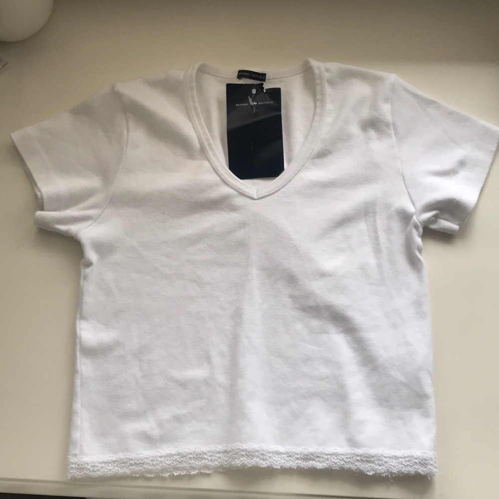 Brandy melville white cropped t-shirt